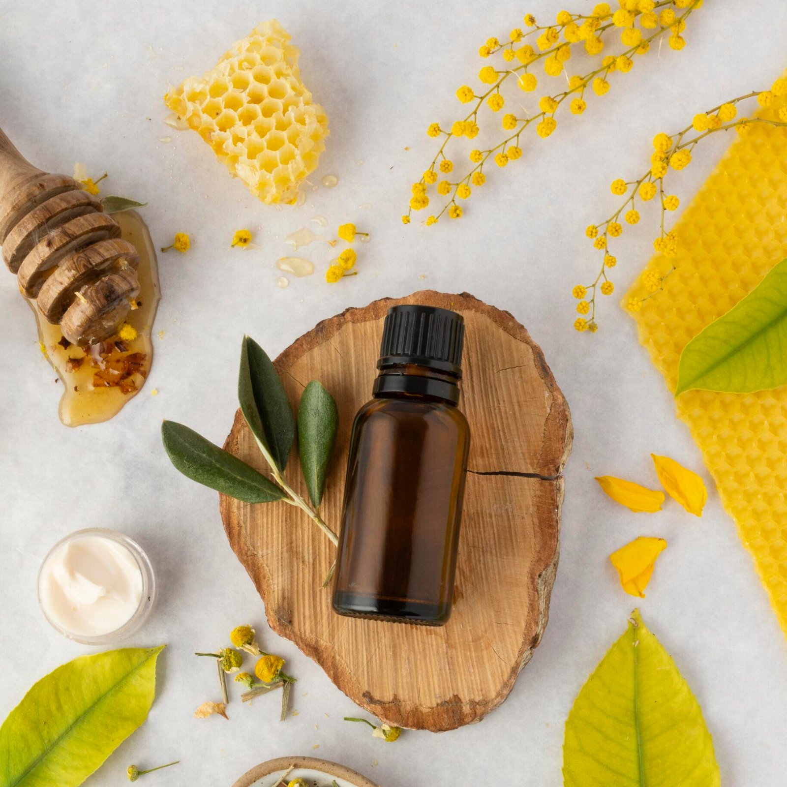 natural ingredients arrangement top view